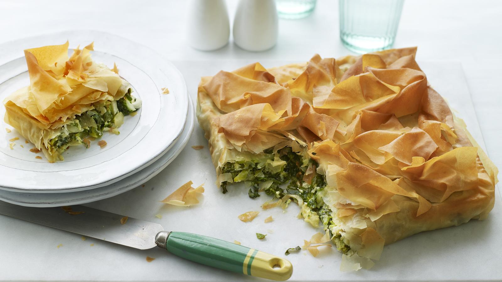 Green filo pie- delicious 1 hour meal!